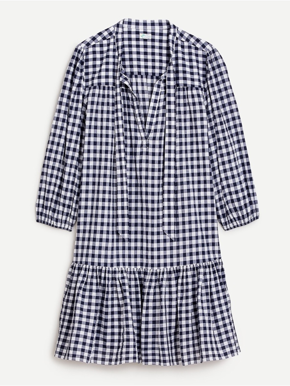 J. Crew Navy and White Checkered Swim Coverup